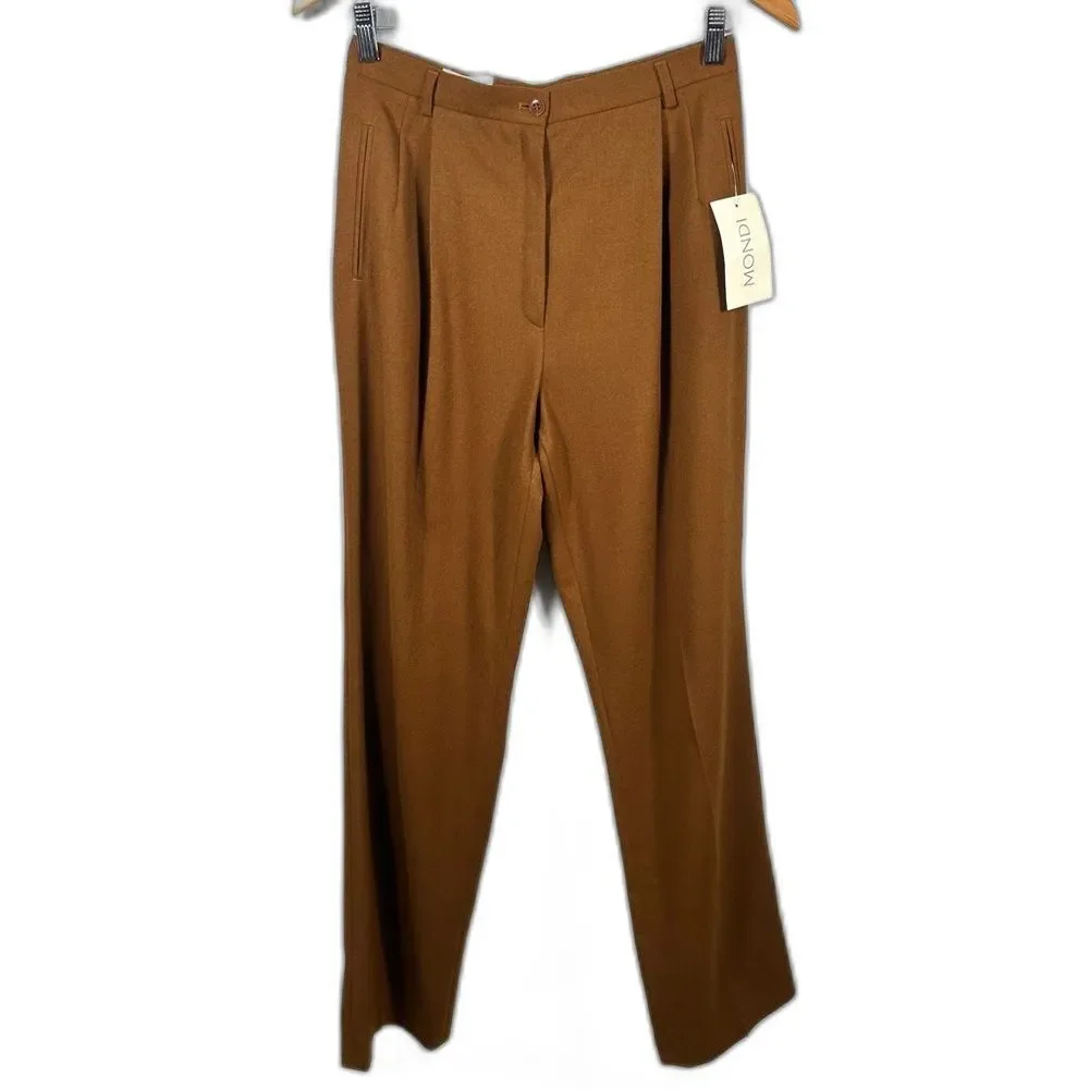 Mondi Vintage Brown Straight Fit Dress Trouser Pants NWT Size European 38/US 8